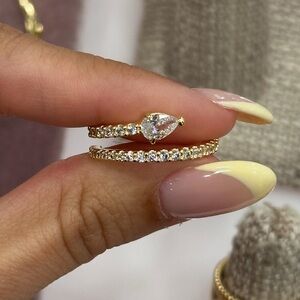 18K Gold Filled Pavé Lab Grown Diamond Ring Size 6